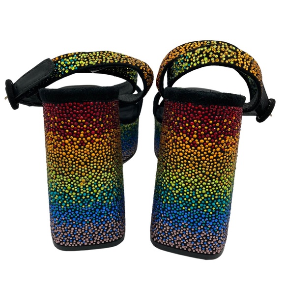 NWOB Larroudé Dolly Crystal Platform Ankle-Strap Sandals - Sz 9 - Picture 9 of 12